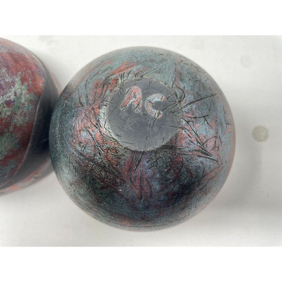 Raku Vase Decorative Bowl Ceramic Hand Made Pottery Signed - Picture 5 of 11